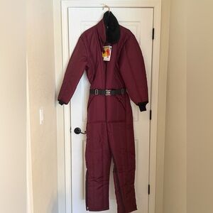 Vintage Dead stock Sears Burgundy Insulated Nylon Worksuit Jacket